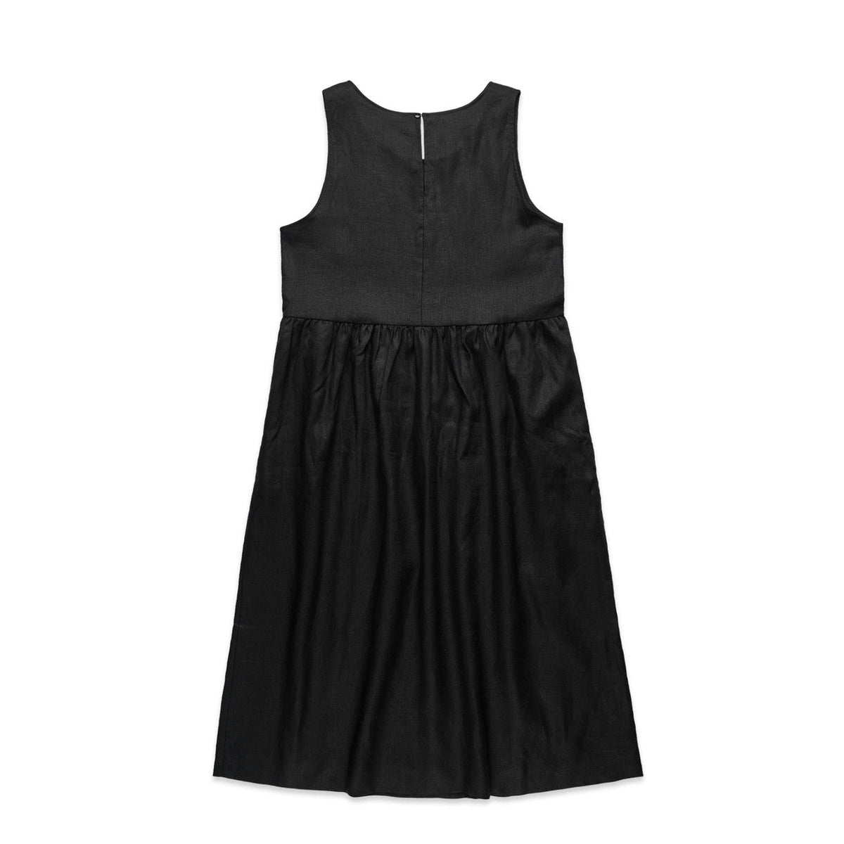 Wo's Linen Dress 4904S - Black - Back
