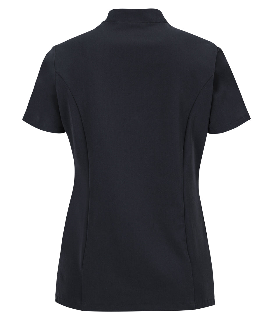 JB's Ladies Nu Mandarin Collar Scrub Top - Black - Back