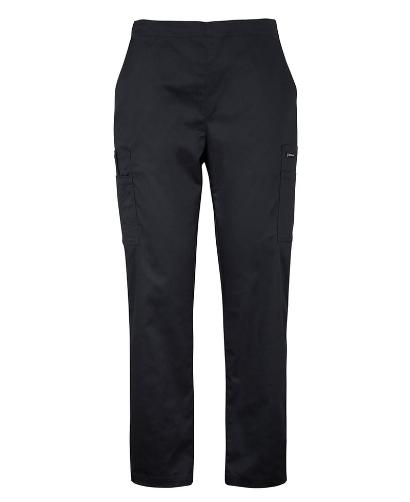 JB's Ladies Premium Scrub Cargo Pant - Black - Front
