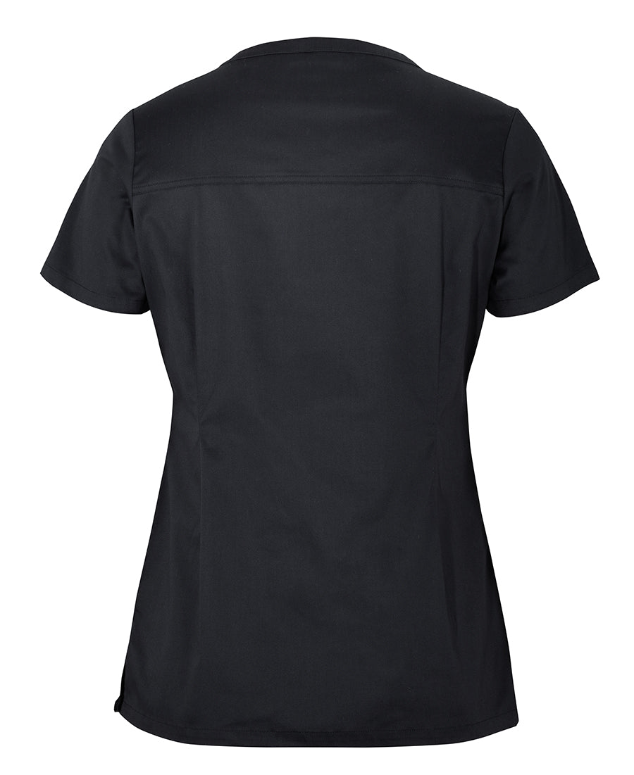JB's Ladies Premium Scrub Top - Black - Back