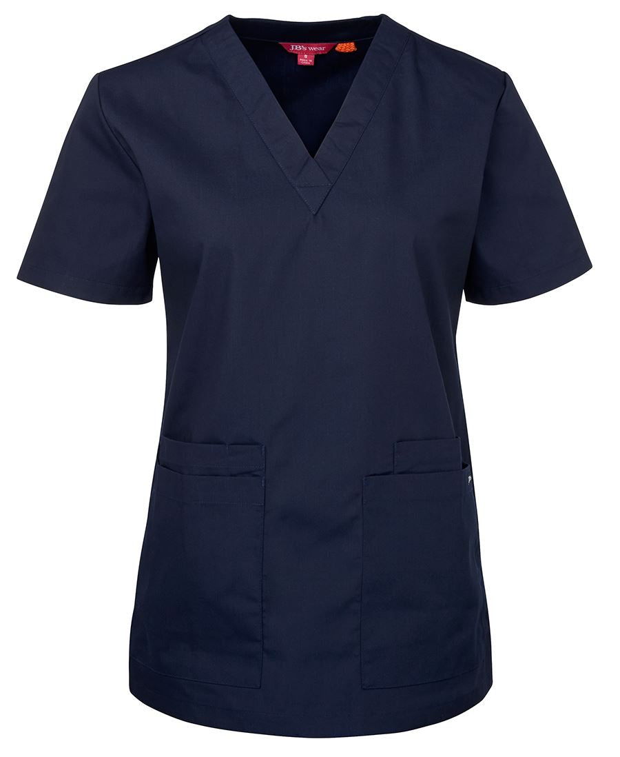 JB's Ladies Scrubs Top - Navy - Front