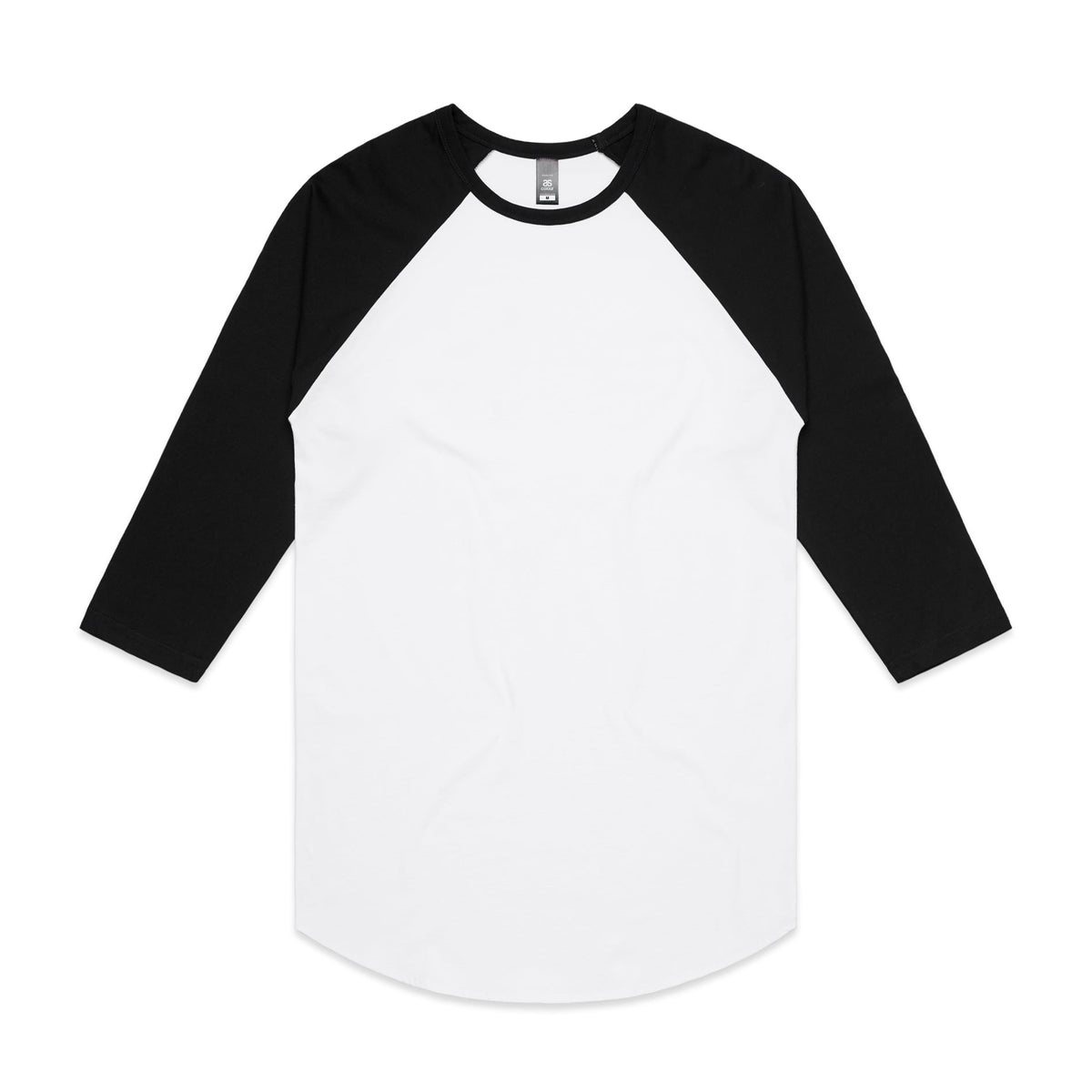 Raglan Tee 5012 - White/Black - Front