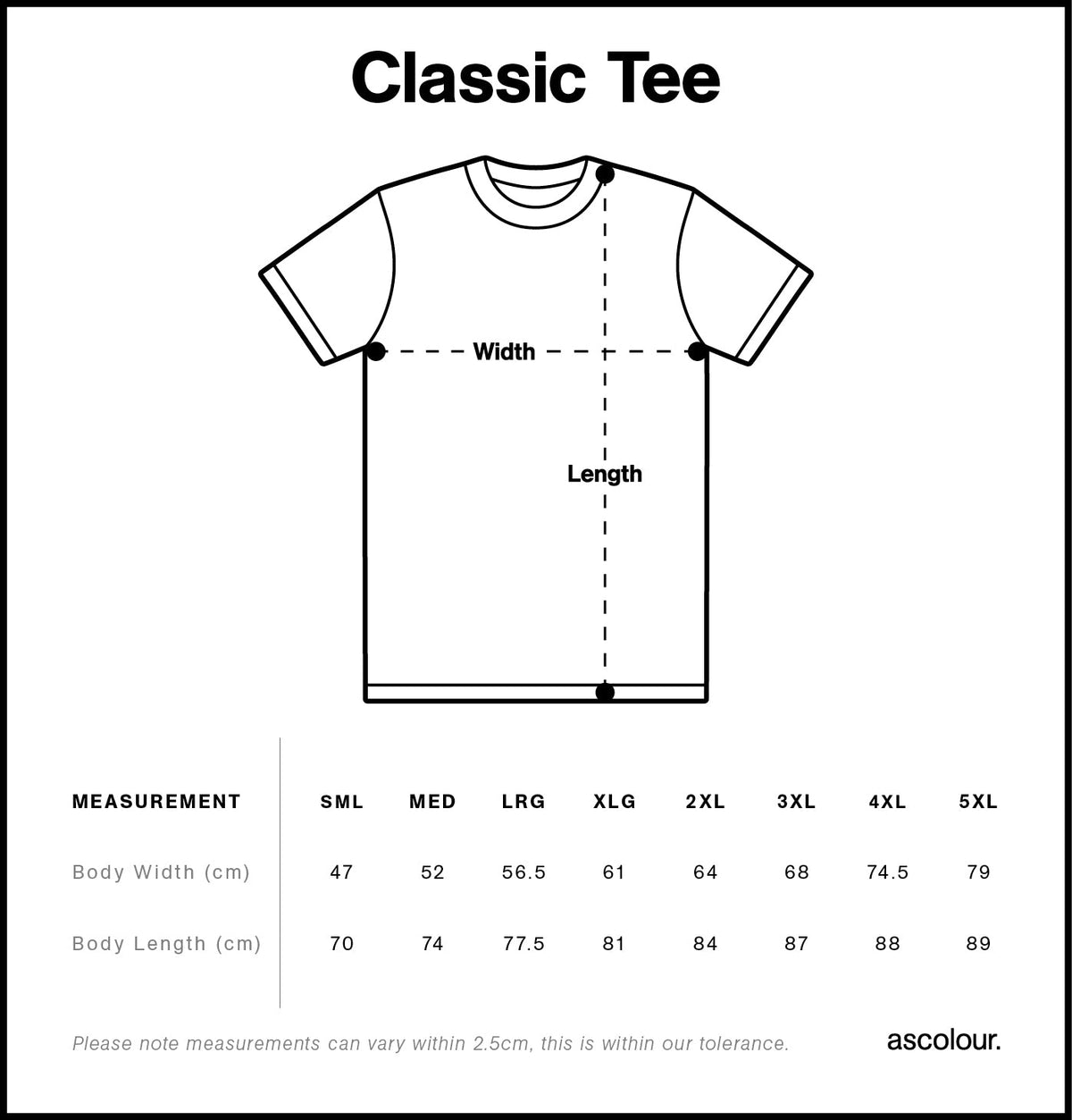 Essential Classic Tee Bundle - Size guide