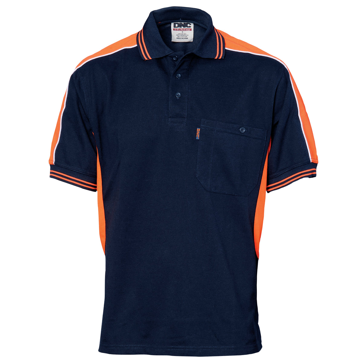 DNC Workwear Polyester Cotton Panel Polo Shirt - Short Sleeve 5214