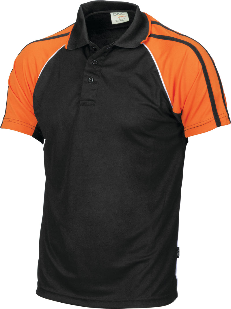 DNC Workwear Cool-Breathe Twin Stripe Contrast Raglan Polo 5222
