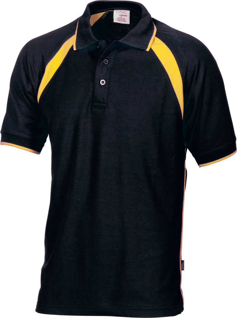 DNC Workwear Mens Poly/Cotton Contrast Raglan Panel Polo 5243
