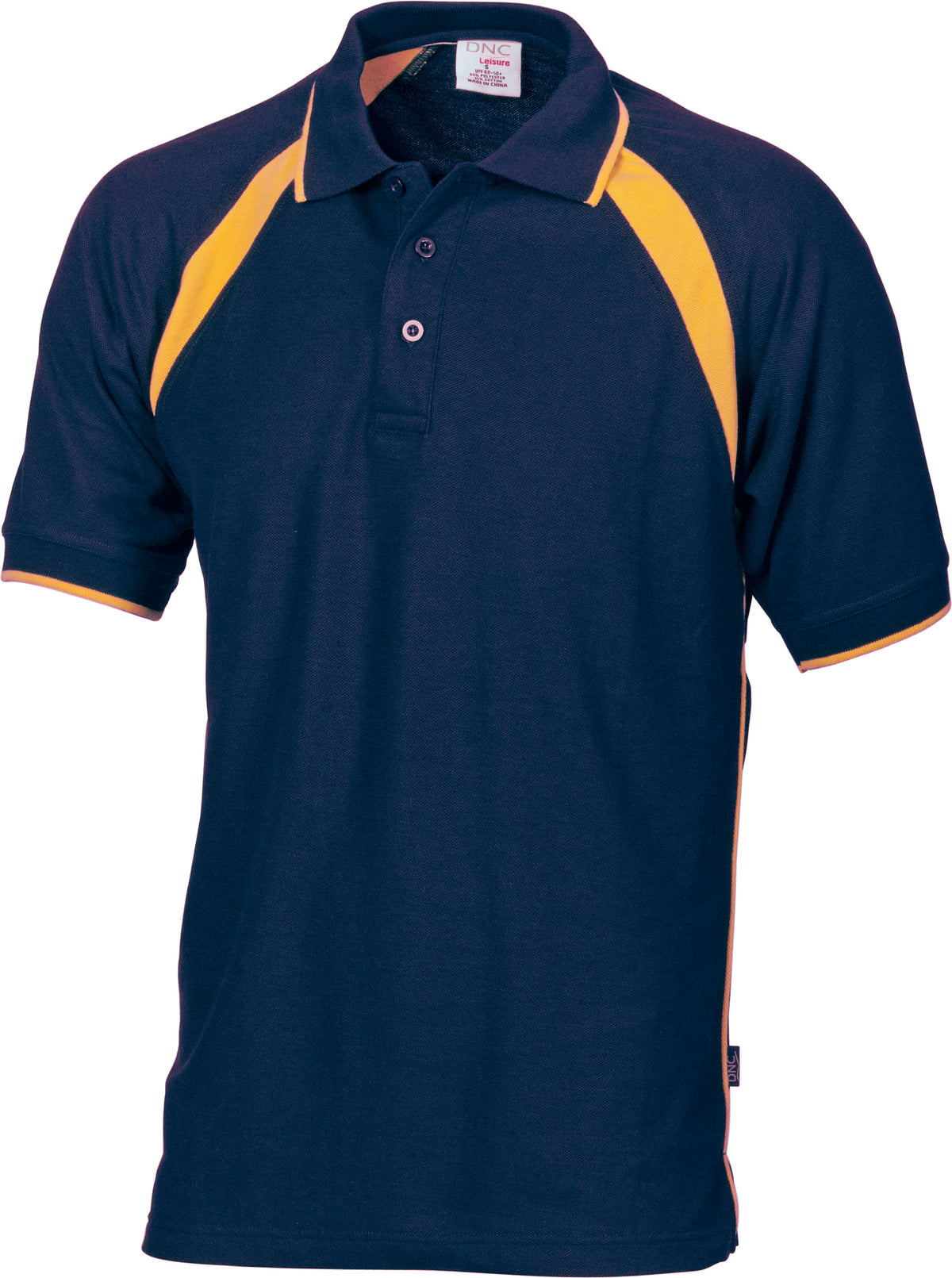 DNC Workwear Mens Poly/Cotton Contrast Raglan Panel Polo 5243