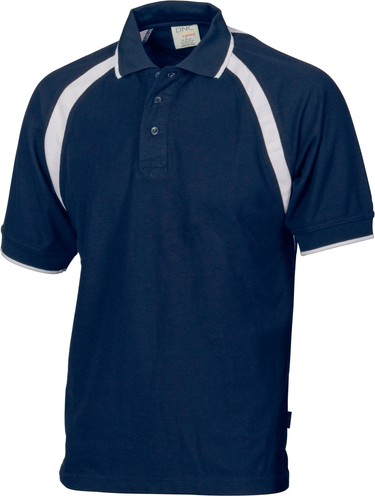 DNC Workwear Mens Poly/Cotton Contrast Raglan Panel Polo 5243