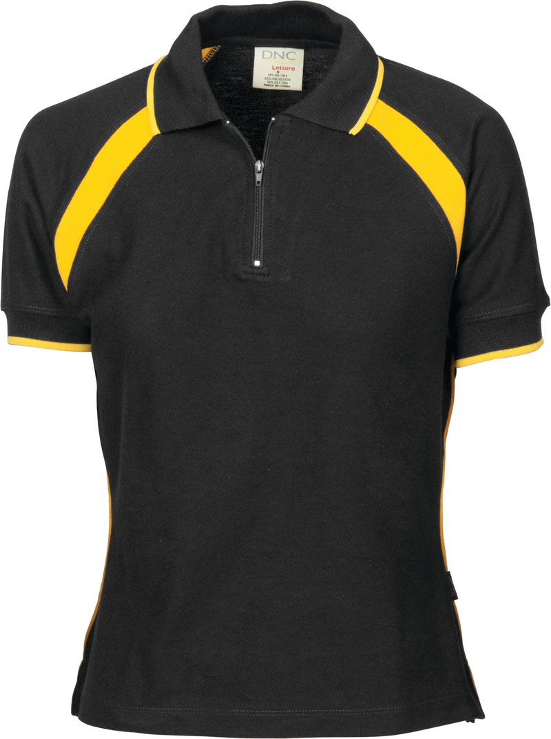 DNC Workwear Ladies Poly/Cotton Contrast Raglan Panel Polo 5246