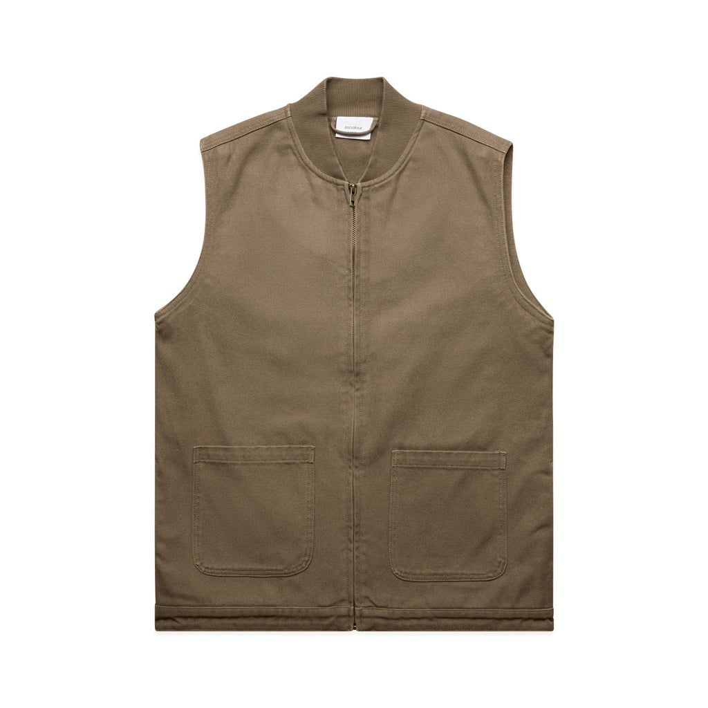 Canvas Heavy Vest 5528 - Walnut - Front