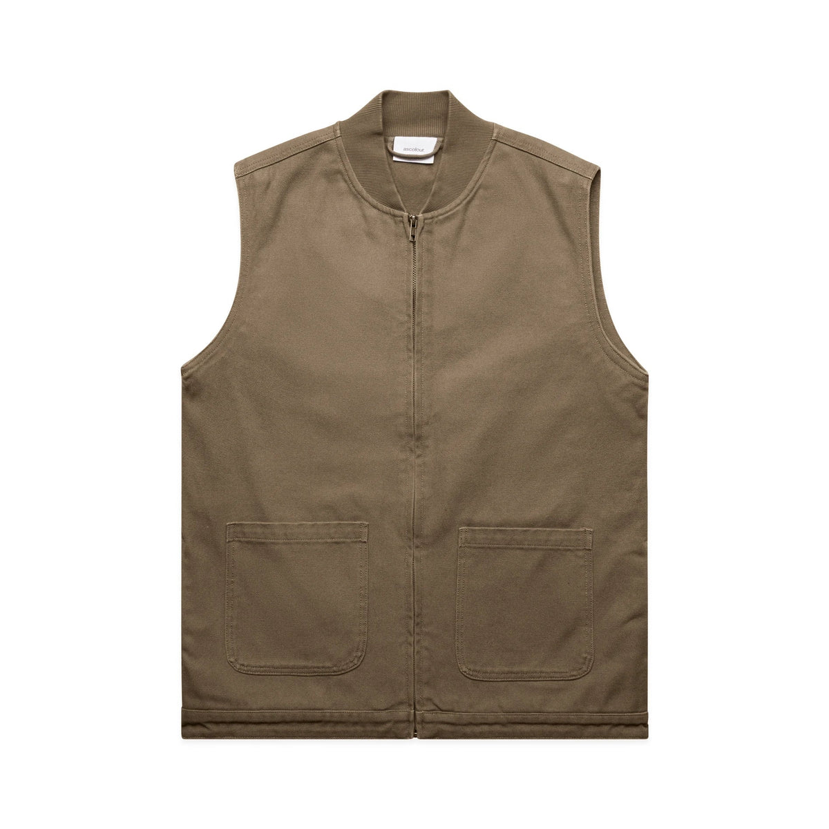 Canvas Heavy Vest 5528 - Walnut - Front