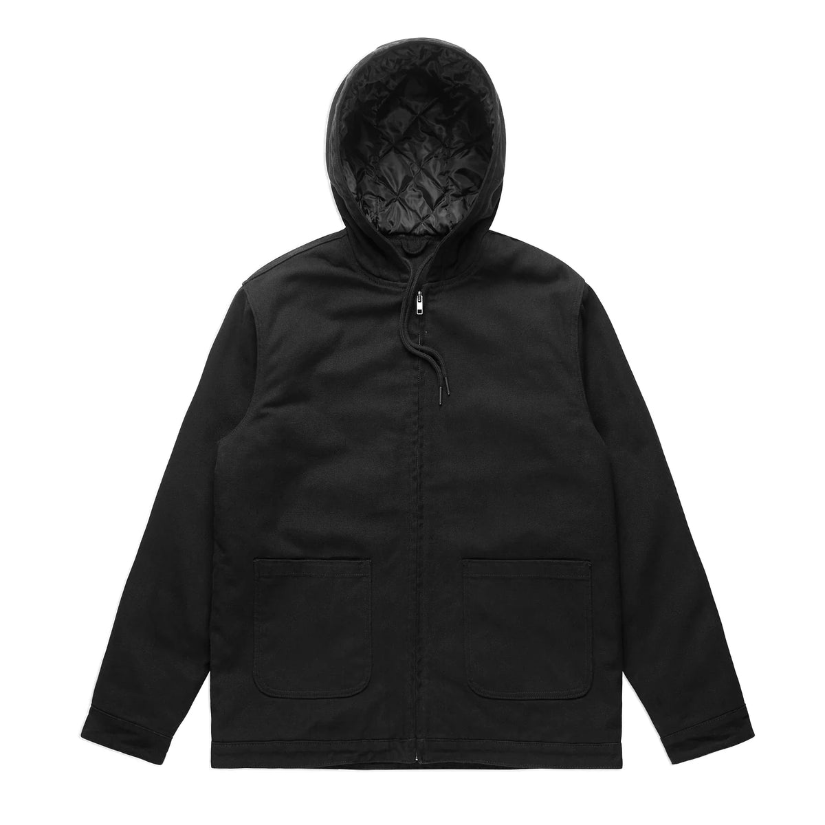 Canvas Heavy Hooded Jacket 5529 - Black - Front