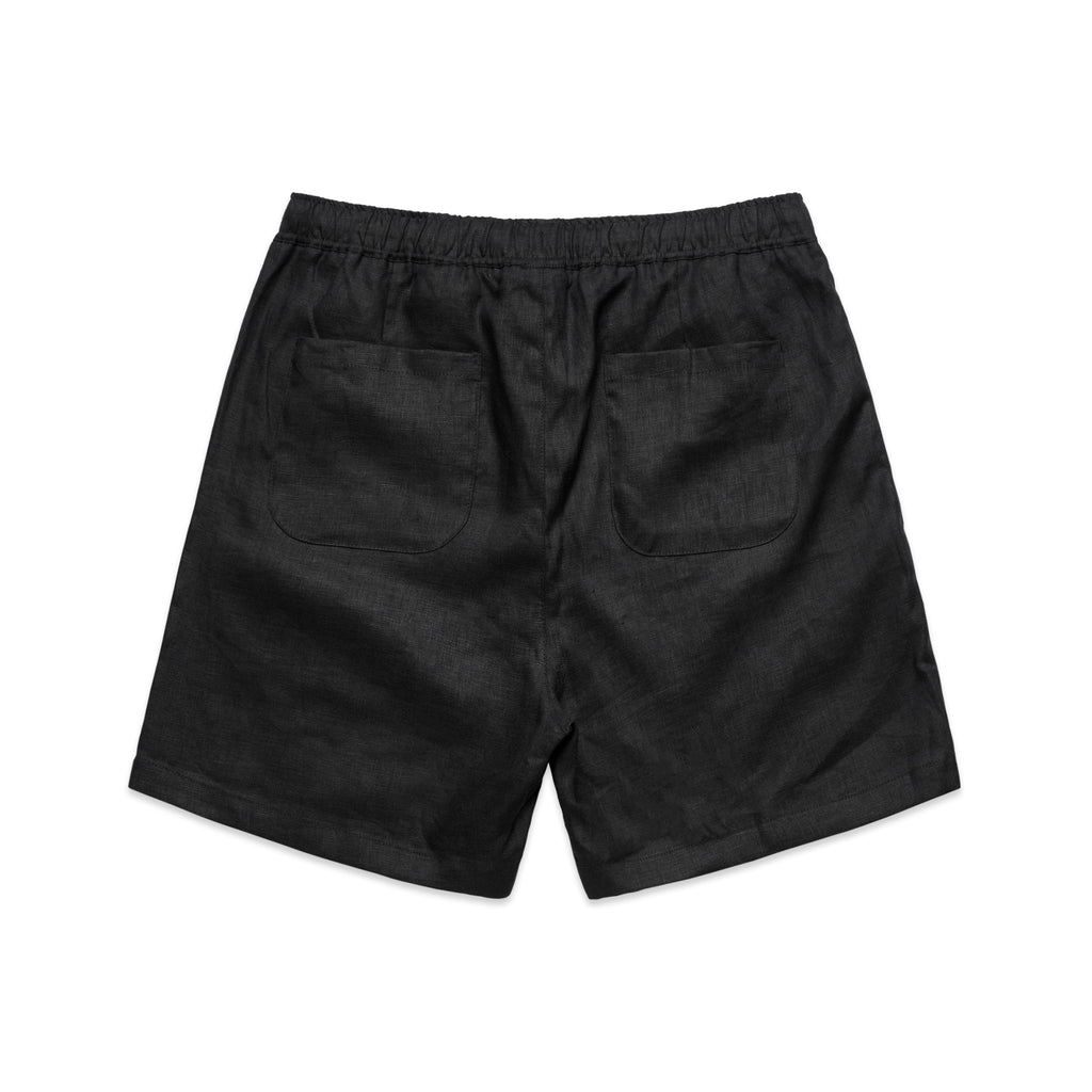 Linen Shorts 18" 5919 - Black - Back