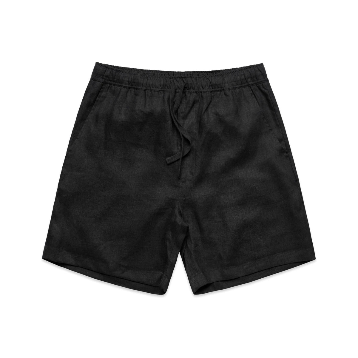 Linen Shorts 18" 5919 - Black - Front