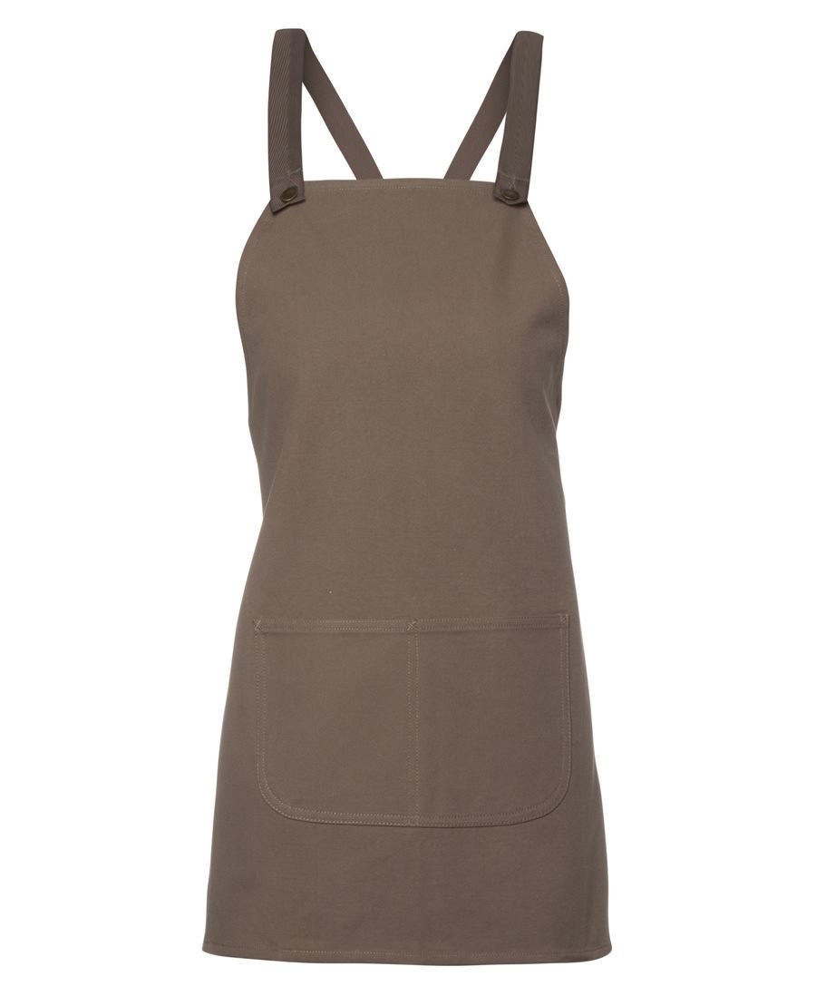 JB's Cross Back 65x71 Bib Canvas Apron (Without Straps) - Latte - Front