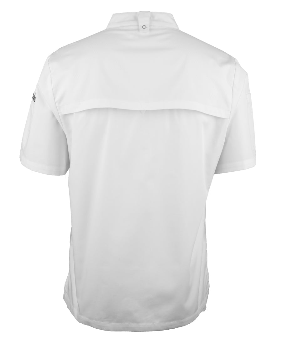JB's S/S Snap Button Chefs Jacket - White - Back