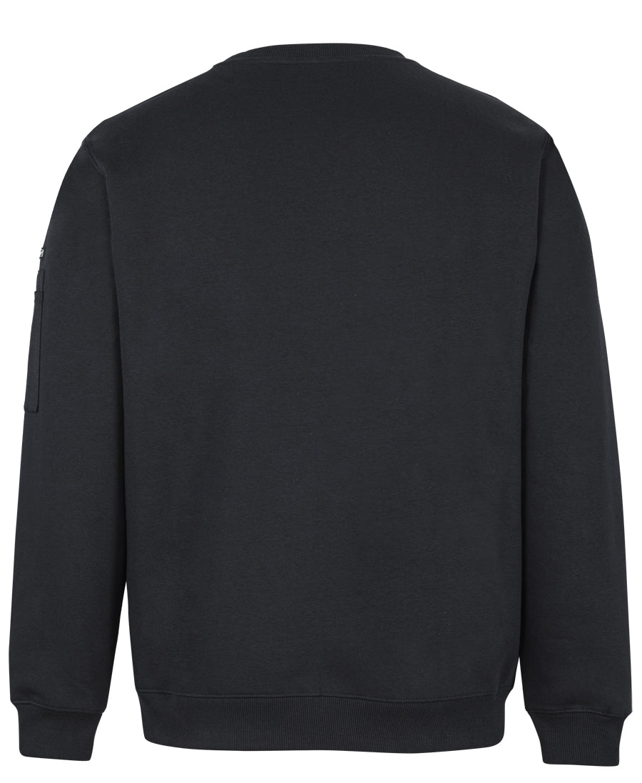 JB's 350 Premium Trade Crew Neck Fleece - Black/Black - Back