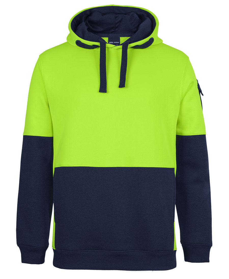 JB's 350g Hi Vis Trade Hoodie - Lime/Navy - Front