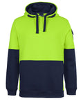 JB's 350g Hi Vis Trade Hoodie - Lime/Navy - Front