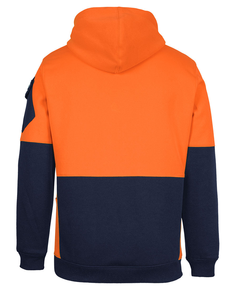 JB's 350g Hi Vis Trade Hoodie - Orange/Navy - Back