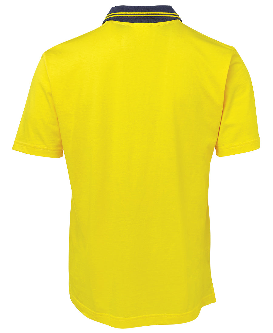 JB's Hi Vis S/S Cotton Polo - Yellow/Navy - Back