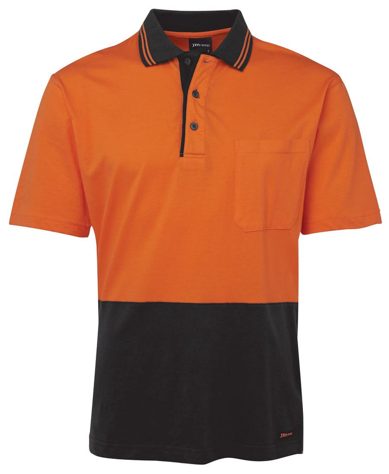 JB's Hi Vis S/S Cotton Polo - Orange/Black - Front