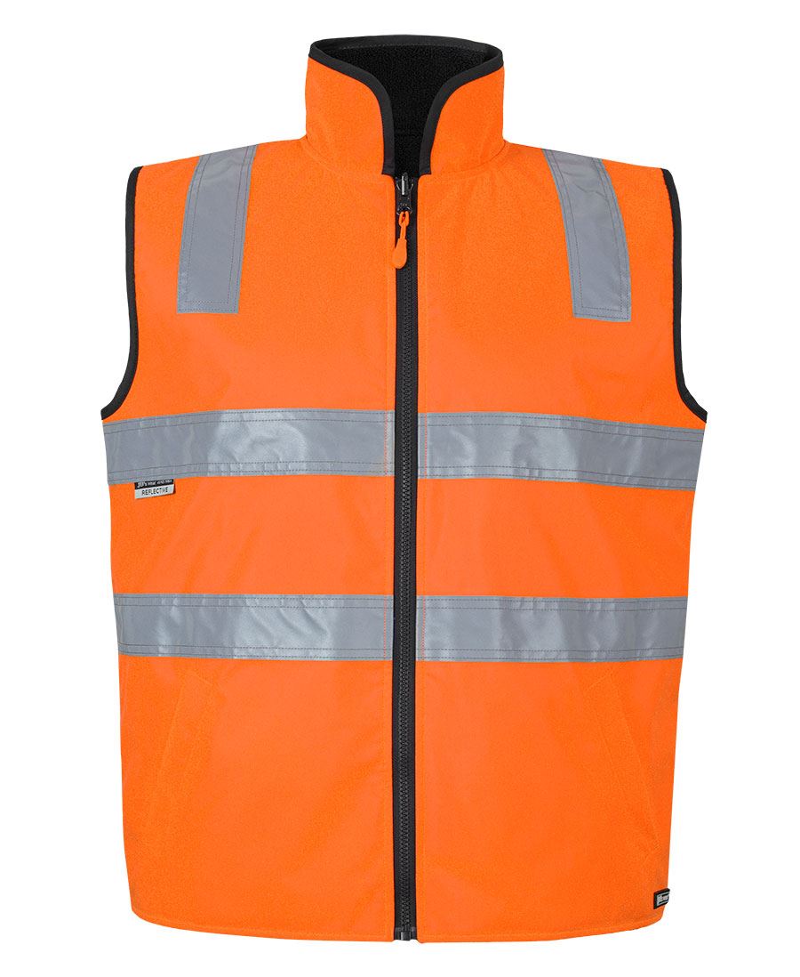 JB's Hi Vis 4602.1 (D+N) Reversible Vest - Orange/Black - Front