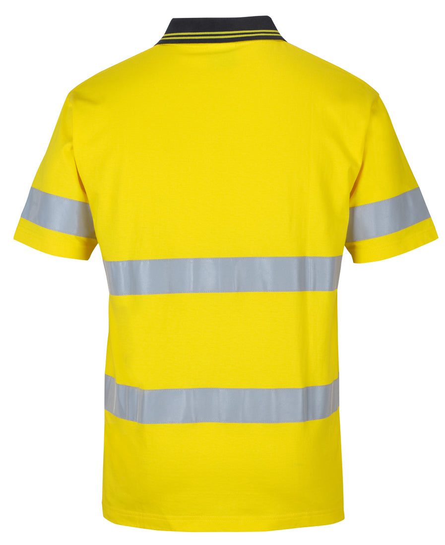 JB's Hi Vis (D+N) S/S Cotton Polo - Yellow/Black - Back