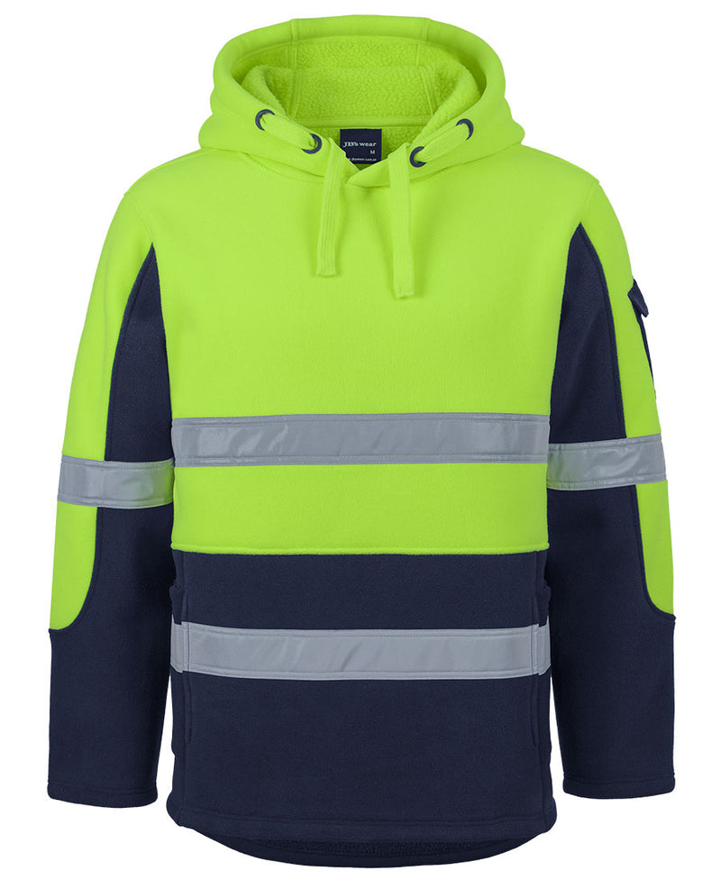 JB's Hi Vis D+N 450g Pull Over Shepherd Hoodie - Lime/Navy - Front