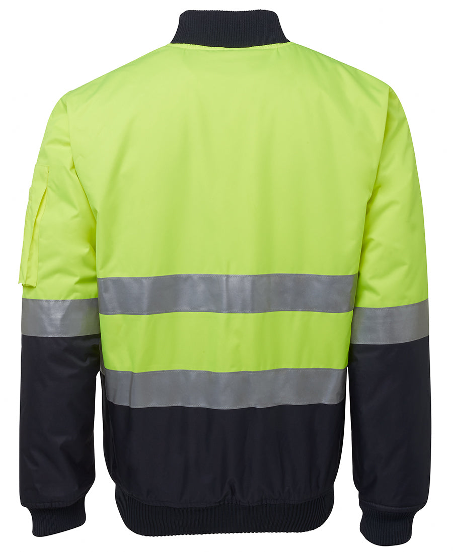 JB's Hi Vis (D+N) Flying Jacket - Lime/Navy - Back