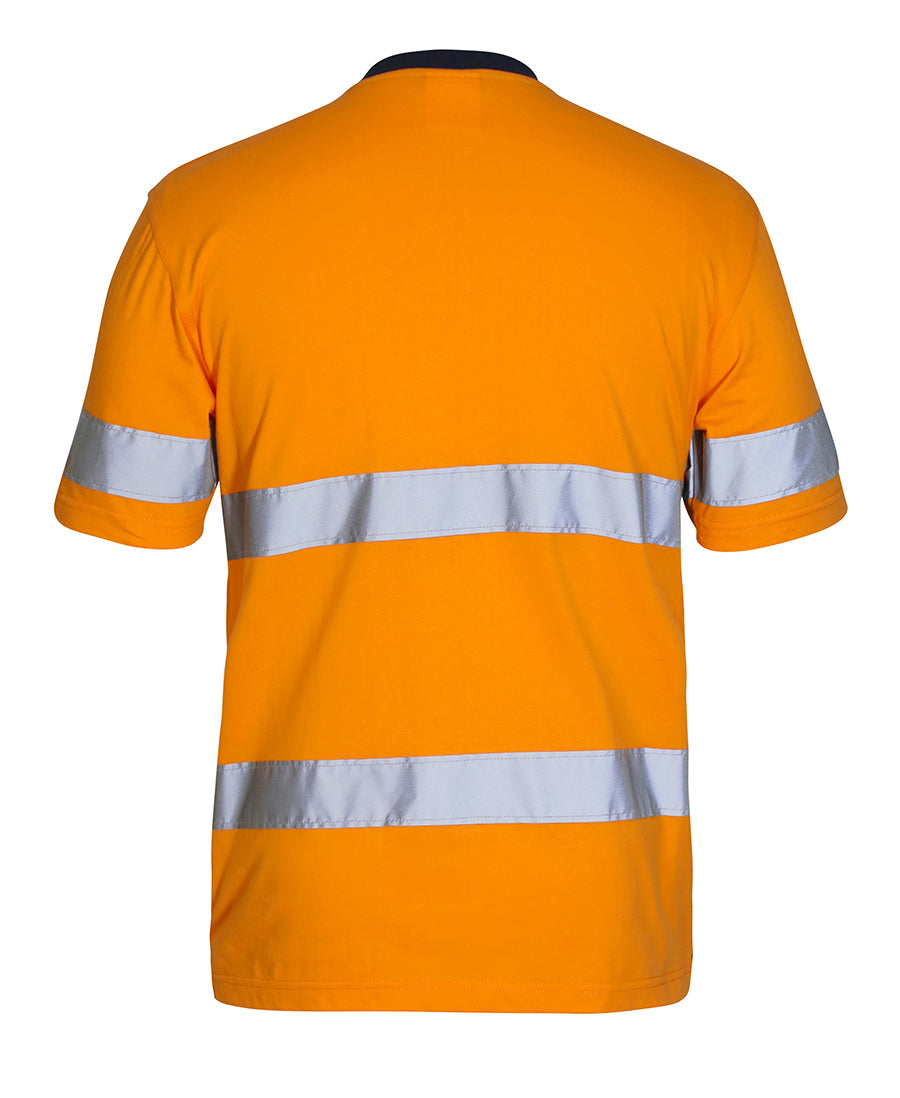 JB's Hi Vis (D+N) Cotton T-Shirt - Orange/Navy - Back