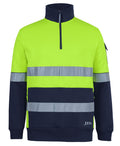 JB's 350g Hi Vis (D+N) 1/2 Zip Trade Fleece - Lime/Navy - Front