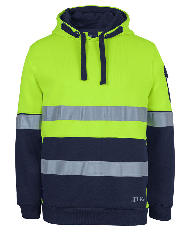 JB's 350g Hi Vis (D+N) Trade Hoodie - Lime/Navy - Front