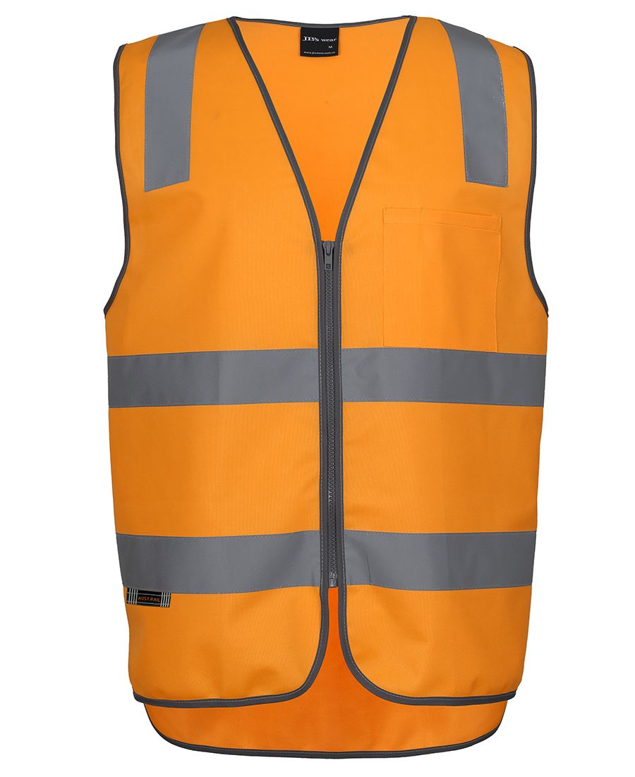 JB's Aust. Rail (D+N) Zip Safety Vest - Orange - Front
