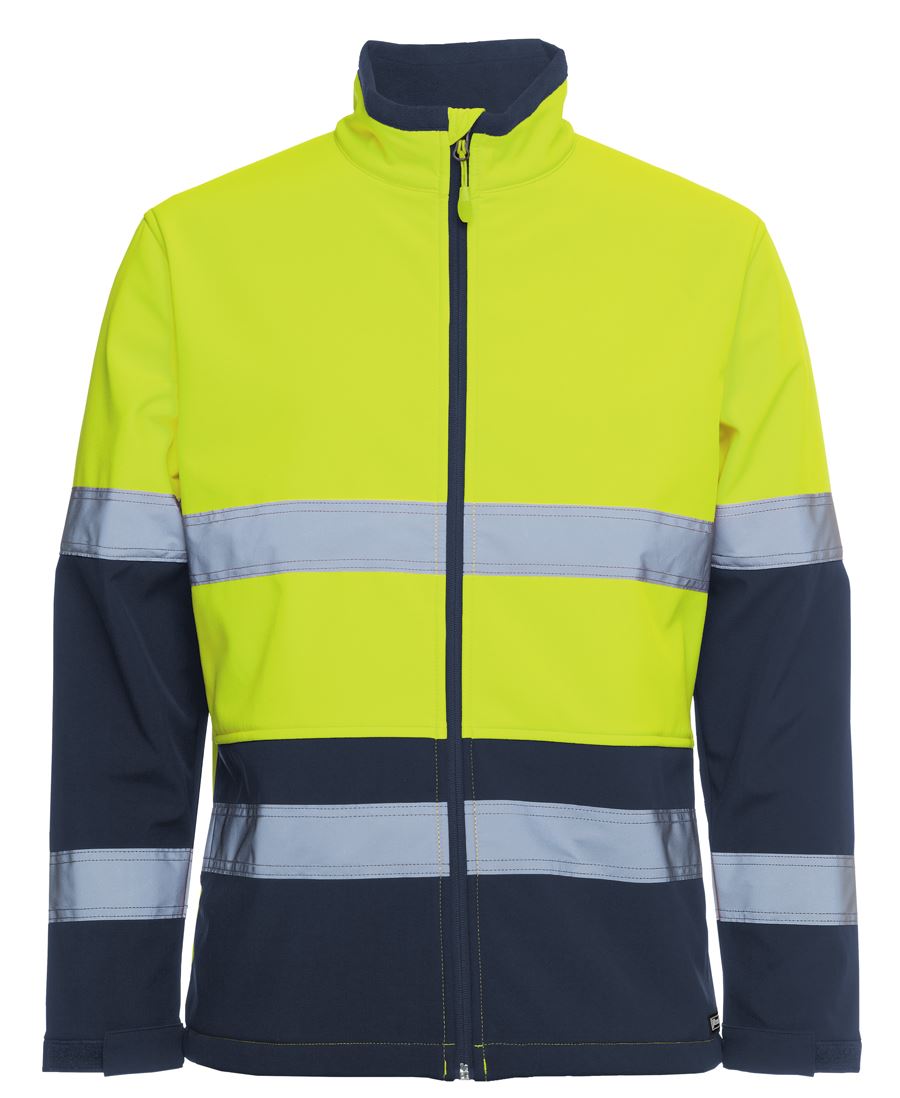 JB's Hi Vis (D+N) Three Layer Softshell Jacket - Lime/Navy - Front