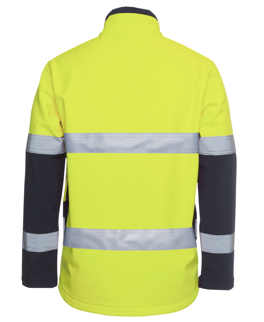 JB's Hi Vis (D+N) Three Layer Softshell Jacket - Lime/Navy - Back