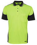 JB's Hi Vis Contrast Piping Polo - Lime/Black - Front