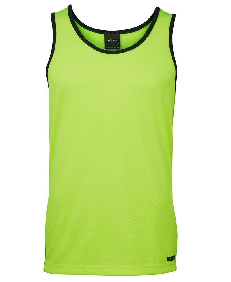 JB's Hi Vis 4602.1 Contrast Singlet - Lime/Navy - Front
