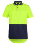JB's Hi Vis S/S Drop Tail Polo - Lime/Navy - Front