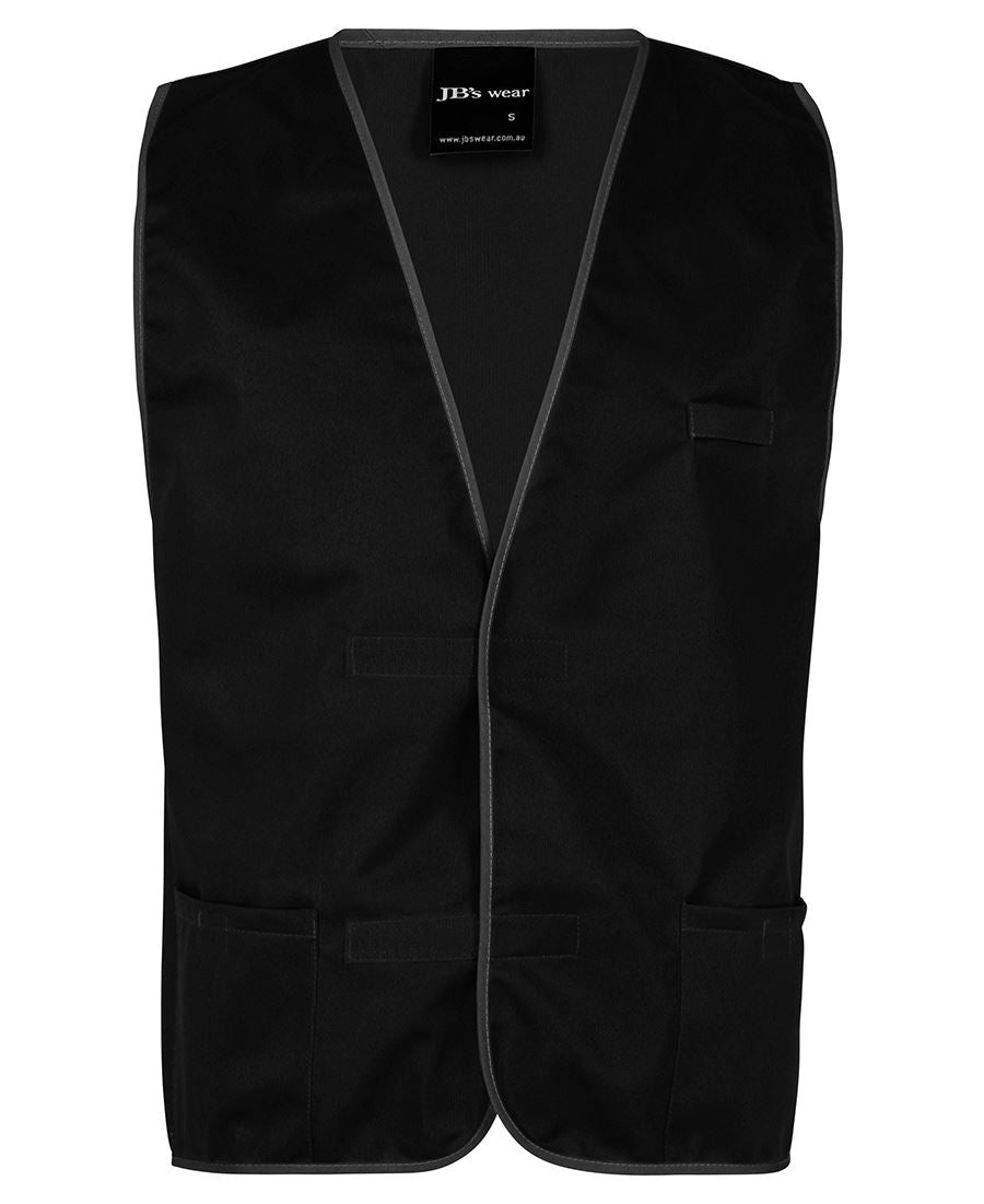 JB's Coloured Tricot Vest - Black - Front
