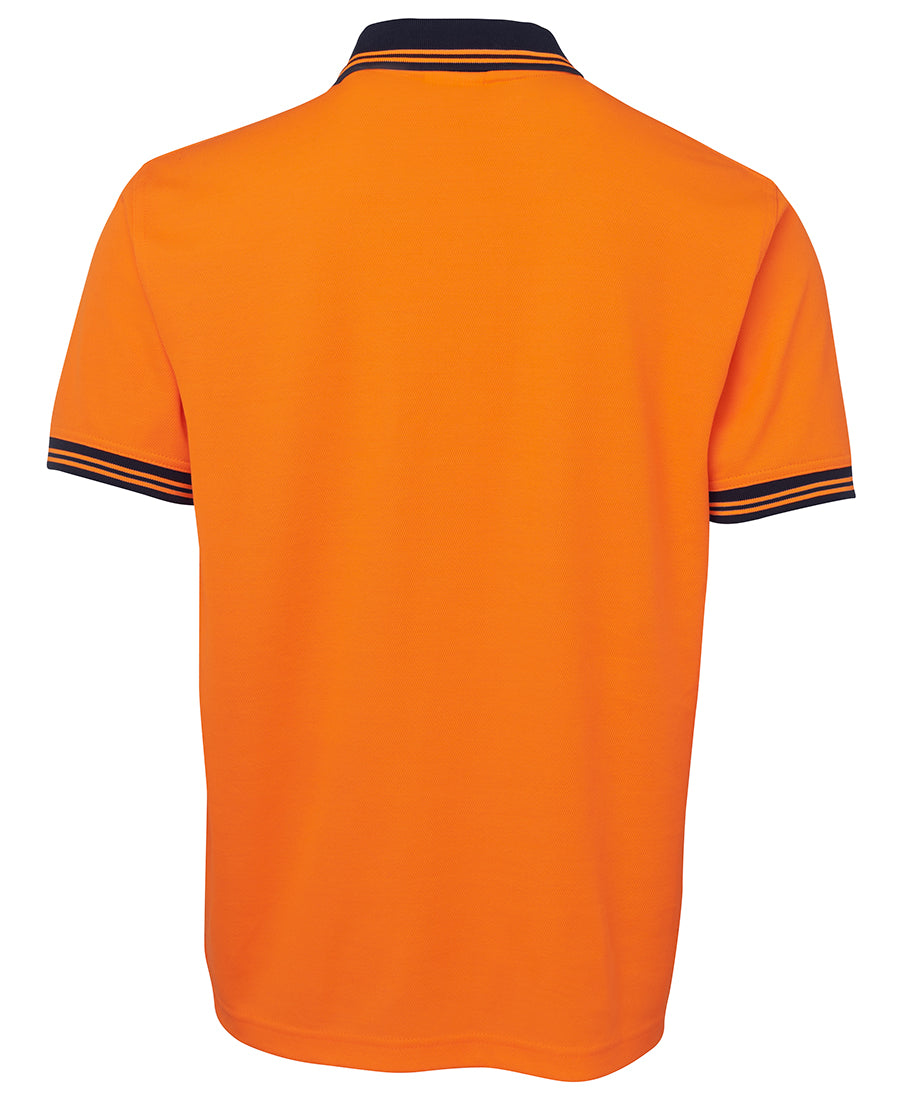 JB's Hi Vis S/S Cotton Back Polo - Orange/Navy - Back