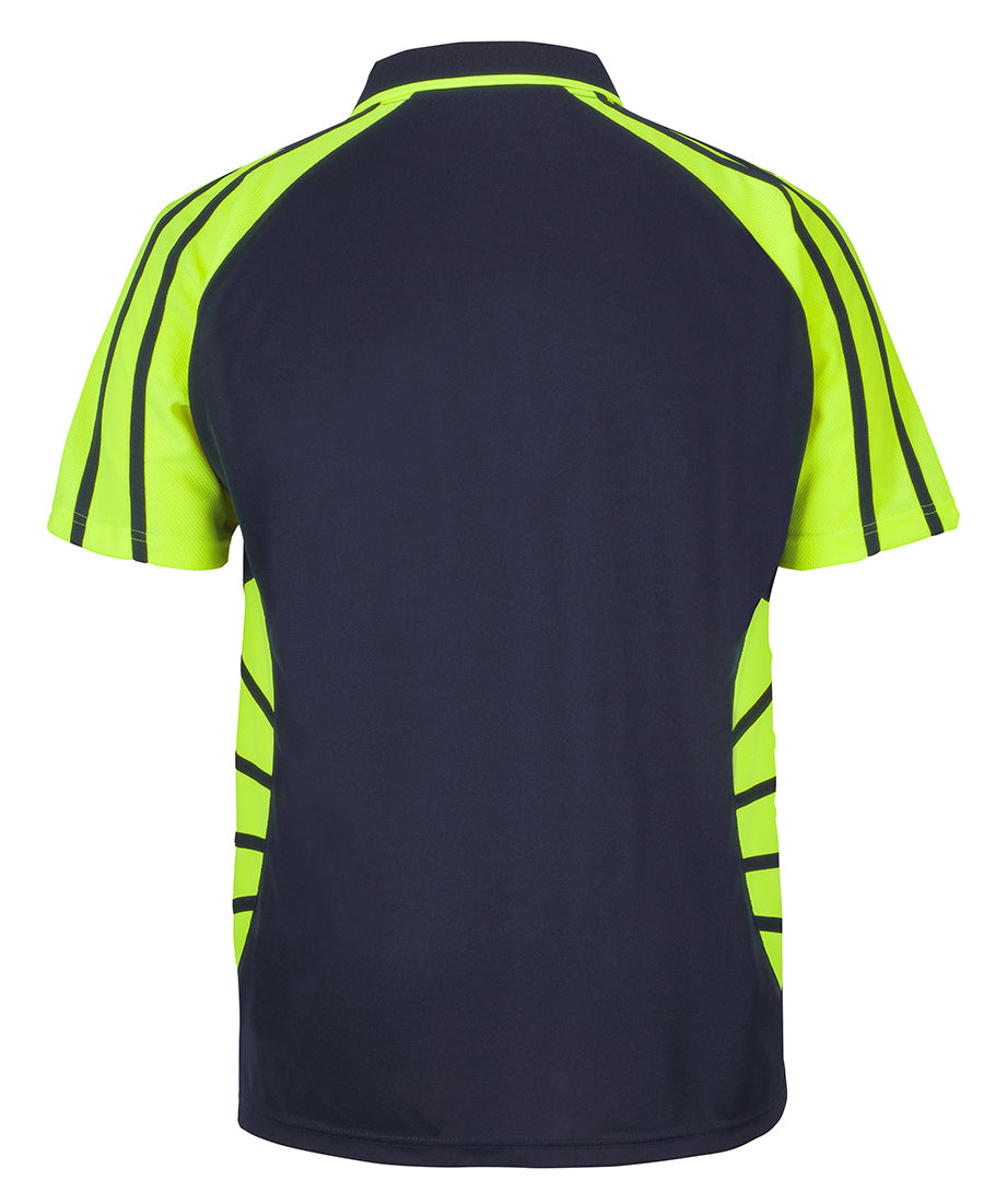 JB's Street Spider Polo - Navy/Lime - Back