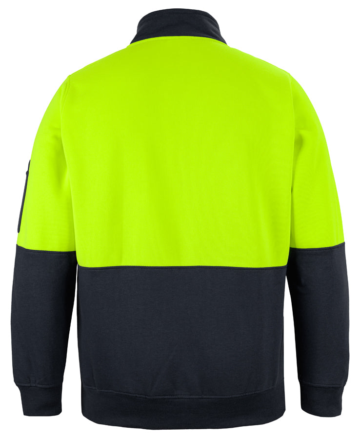JB's Hi Vis 1/2 Zip Fleecy - Lime/Black - Back