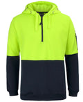 JB's Hi Vis 1/2 Zip Hoodie - Lime/Navy - Front