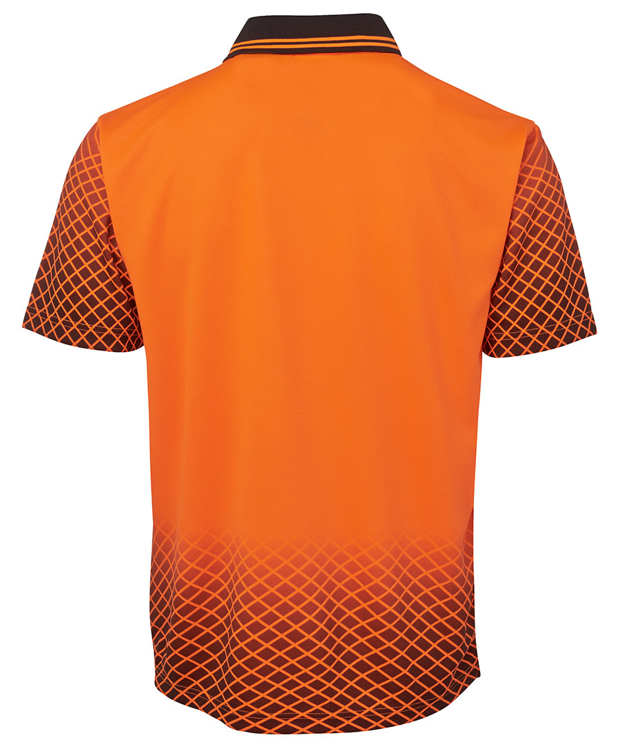 JB's Hi Vis Net Sub Polo - Orange/Black - Back