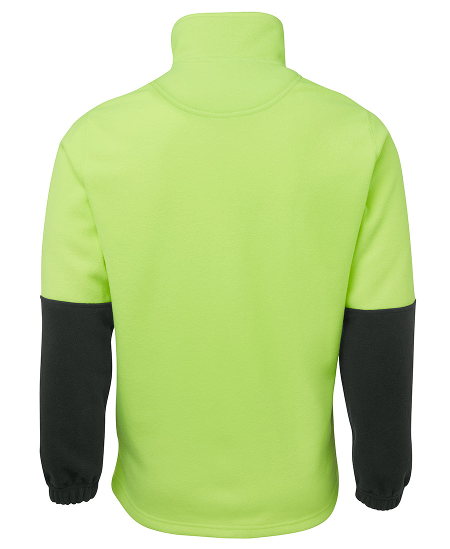 JB's Hi Vis 1/2 Zip Polar Fleece - Lime/Black - Back