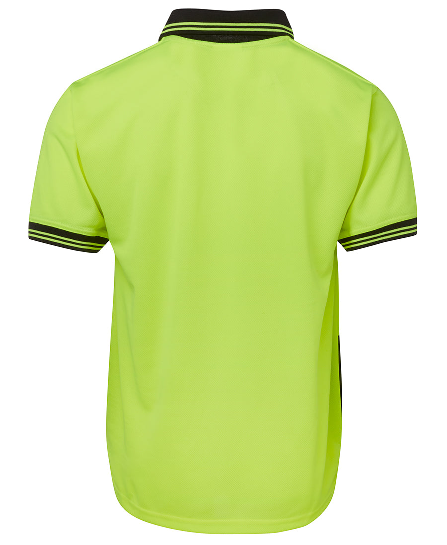 JB's Hi Vis S/S Traditional Polo - Lime/Black - Back