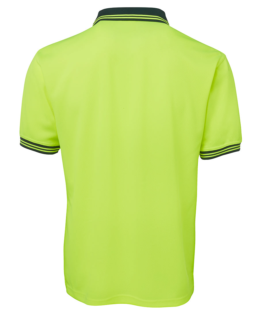 JB's Hi Vis S/S Traditional Polo - Lime/Bottle - Back