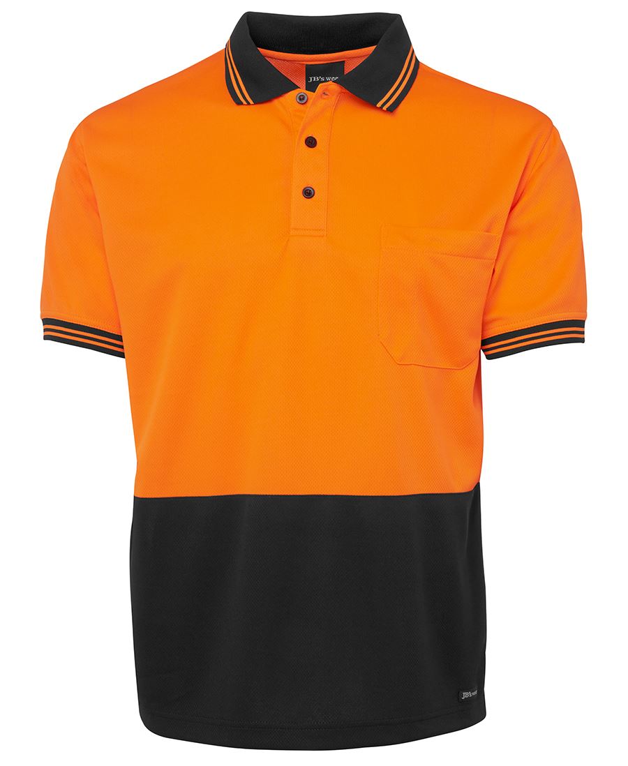 JB's Hi Vis S/S Traditional Polo - Orange/Black - Front