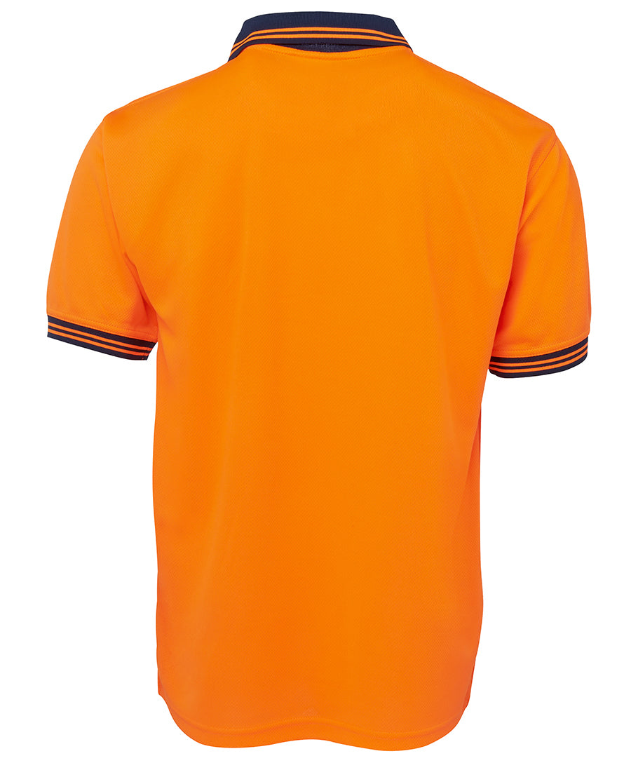 JB's Hi Vis S/S Traditional Polo - Orange/Navy - Back